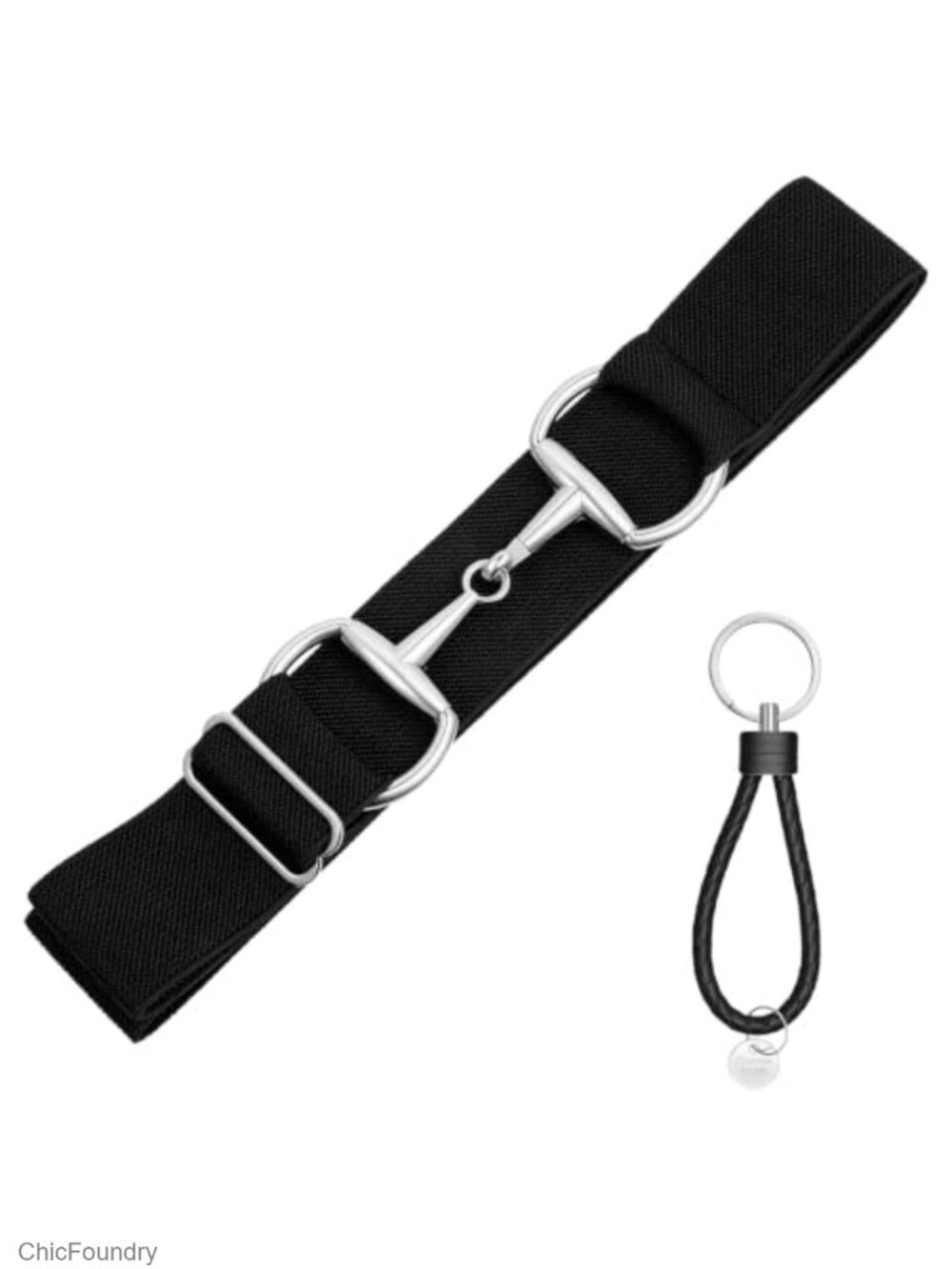 Equestrian Elastic Belt with Match Keychain for Women Horse Riding Gifts